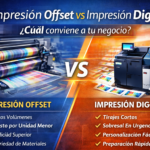 Imagen muestra la comparativa entre impresión offset vs digital